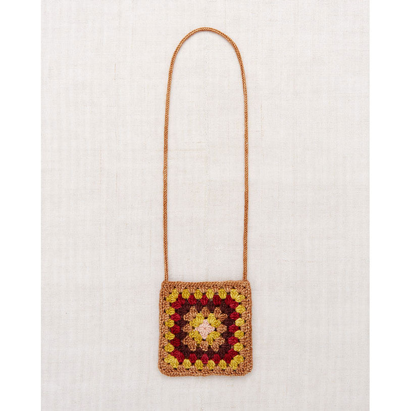 Misha and Puff  Rose Gold Crochet Big Square Bag