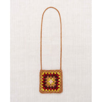 Misha and Puff  Rose Gold Crochet Big Square Bag