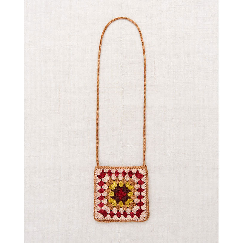 Misha and Puff  Rose Gold Crochet Big Square Bag