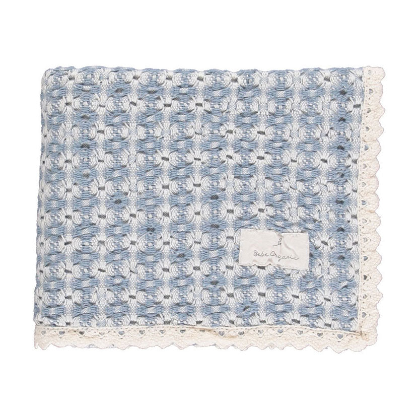 Bebe Organic Blue Retro Crochet Blanket