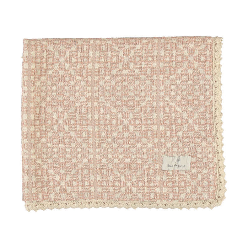 Bebe Organic Faded Rose Crochet Blanket