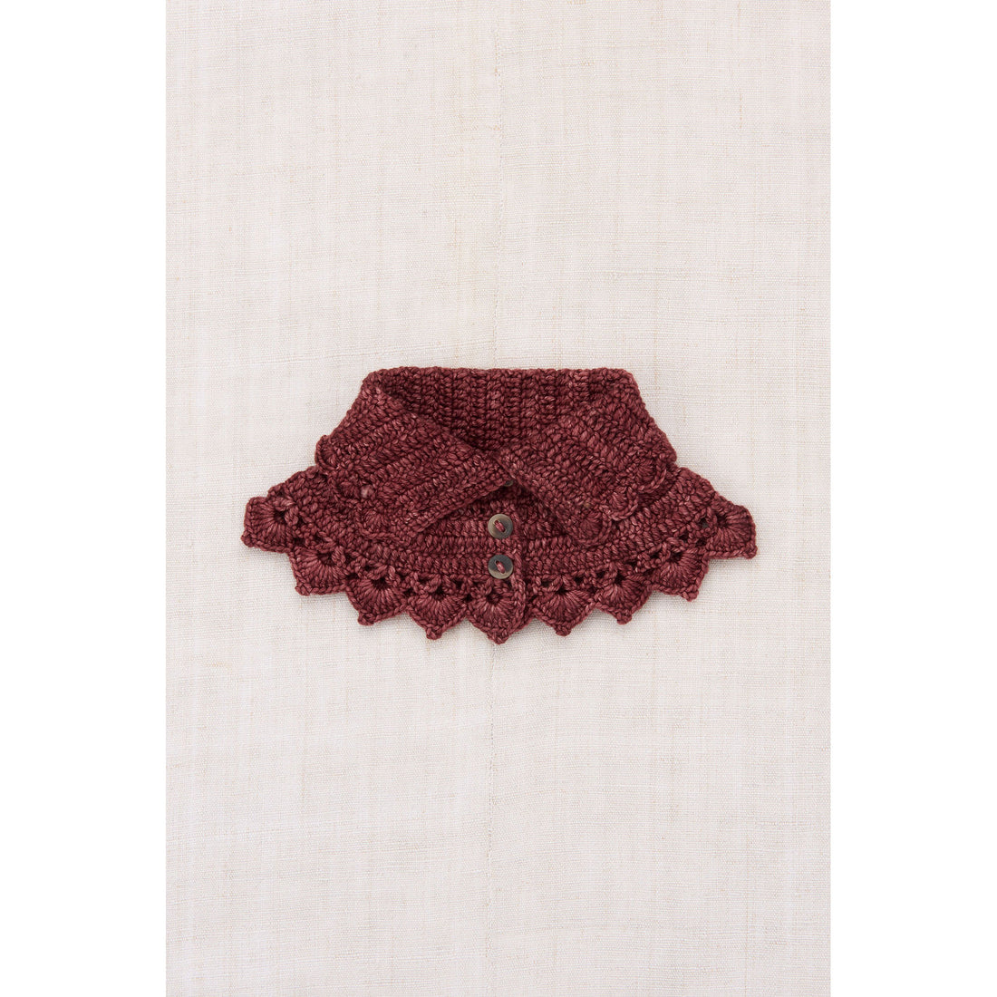 Misha and Puff  Madder Root Crochet Button Collar