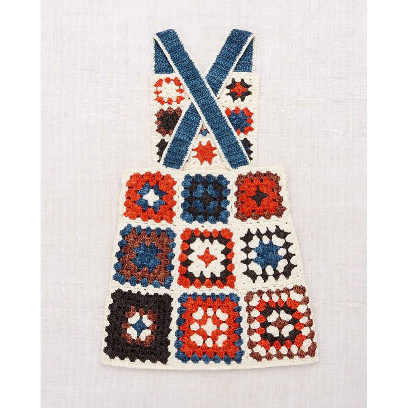 Misha and Puff Winter Cream Crochet Square Pinafore
