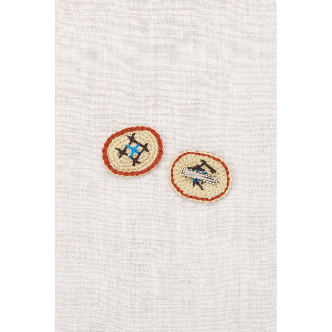 Misha and Puff Raffia Cross Stitch Clip Set