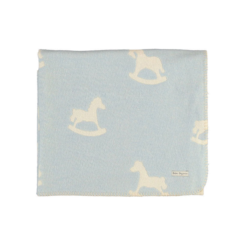 Bebe Organic Faded Blue Cuddle Horse Blankets