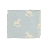 Bebe Organic Faded Blue Cuddle Horse Blankets