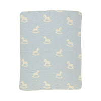 Bebe Organic Faded Blue Cuddle Horse Blankets