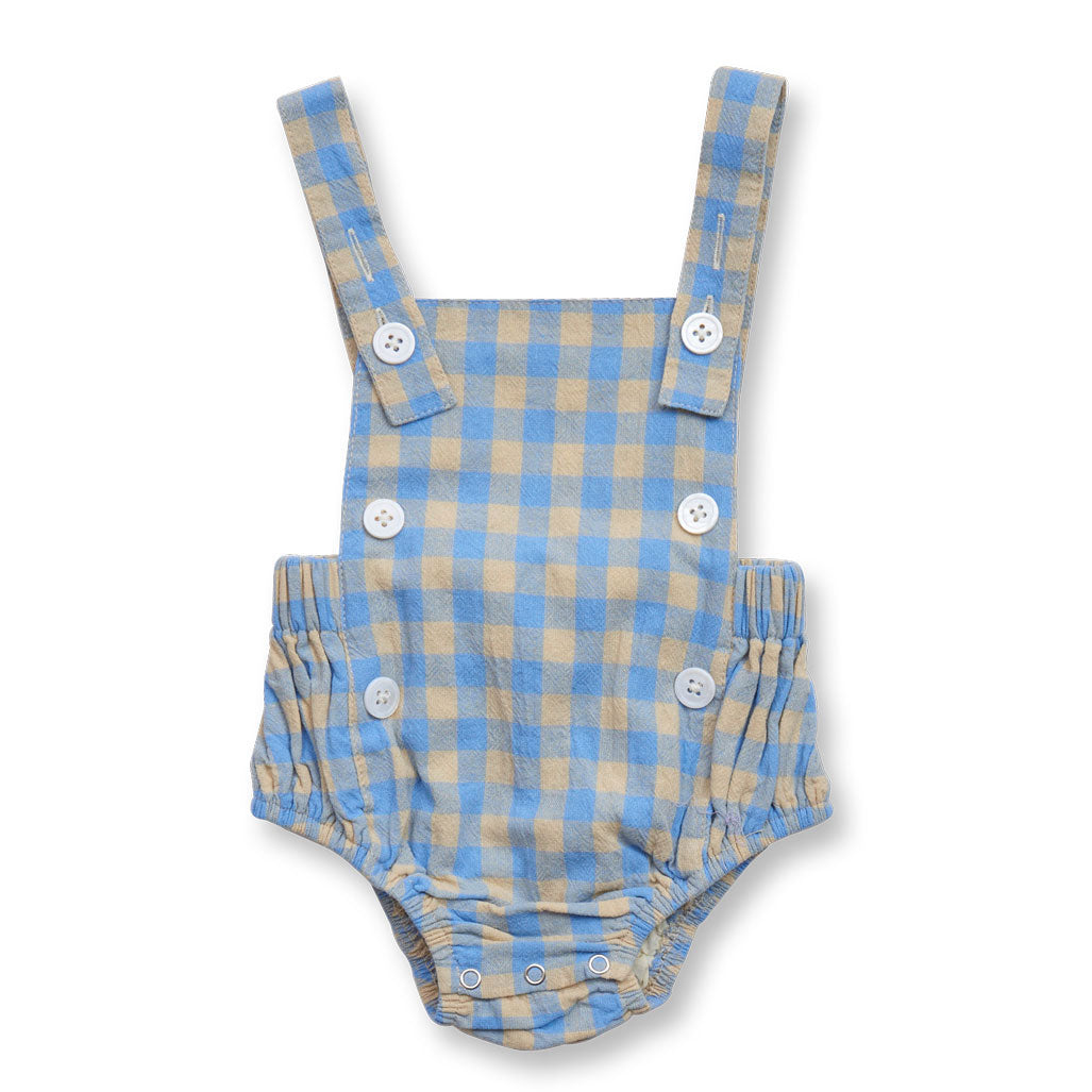 Wander and Wonder Cloud Check Gingham Baby Romper