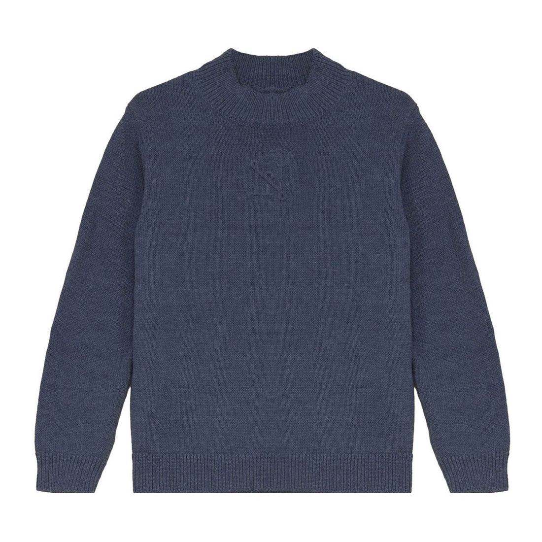 Calla Lili  Blue Embossed Mock Neck
