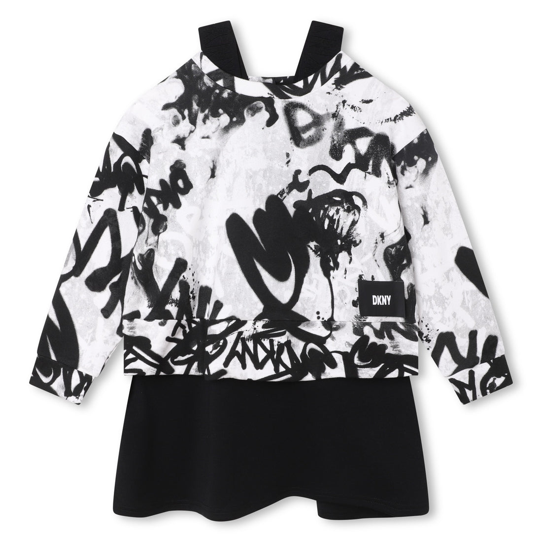 DKNY White/Black Two In One Milano Dress  Ladida