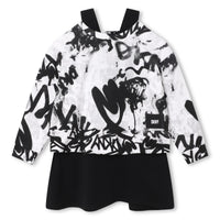 DKNY White/Black Two In One Milano Dress