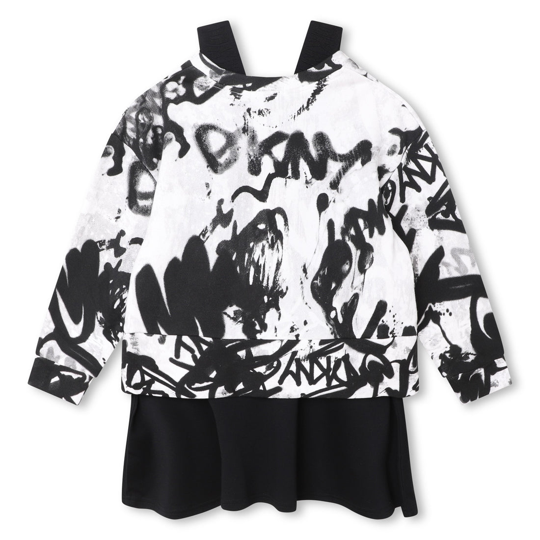DKNY White/Black Two In One Milano Dress