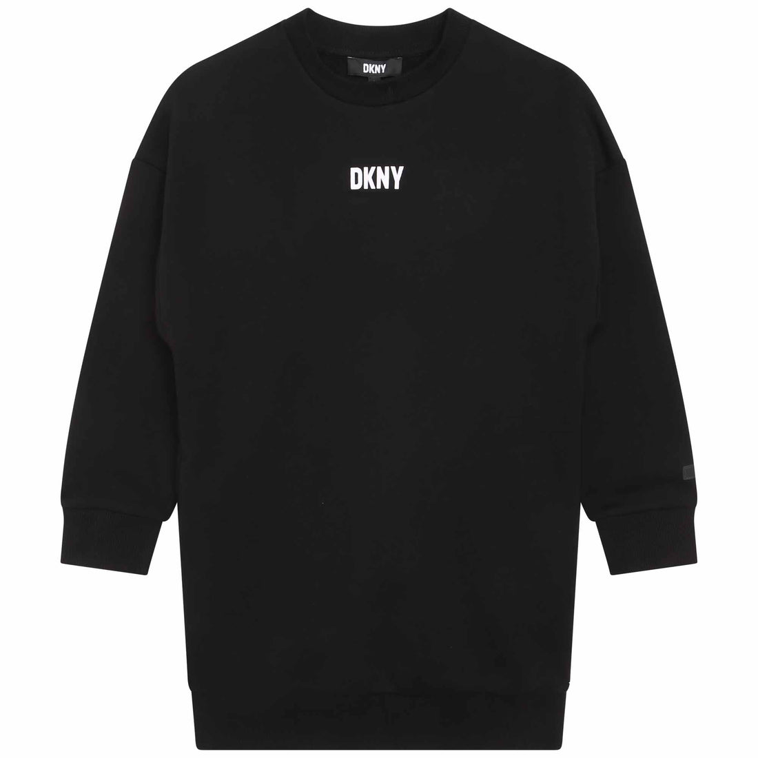 DKNY Black French Terry Logo Dress