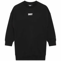 DKNY Black French Terry Logo Dress