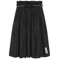 DKNY Black Pleated Midi Skirt
