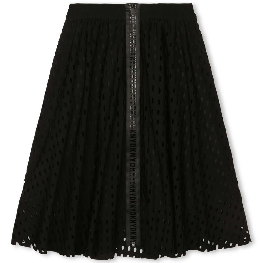 DKNY Black Laser Cut Fancy Long Skirt