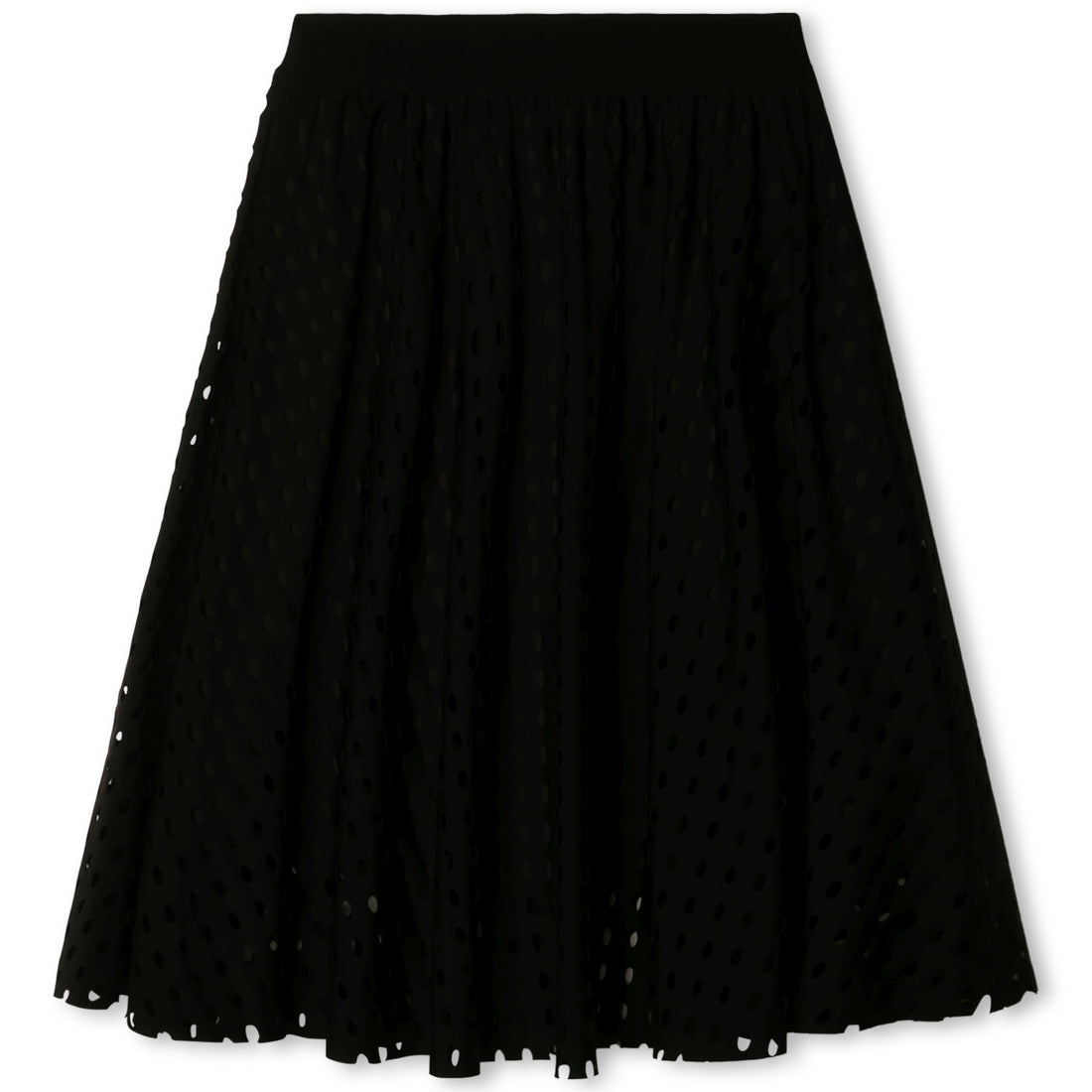 DKNY Black Laser Cut Fancy Long Skirt