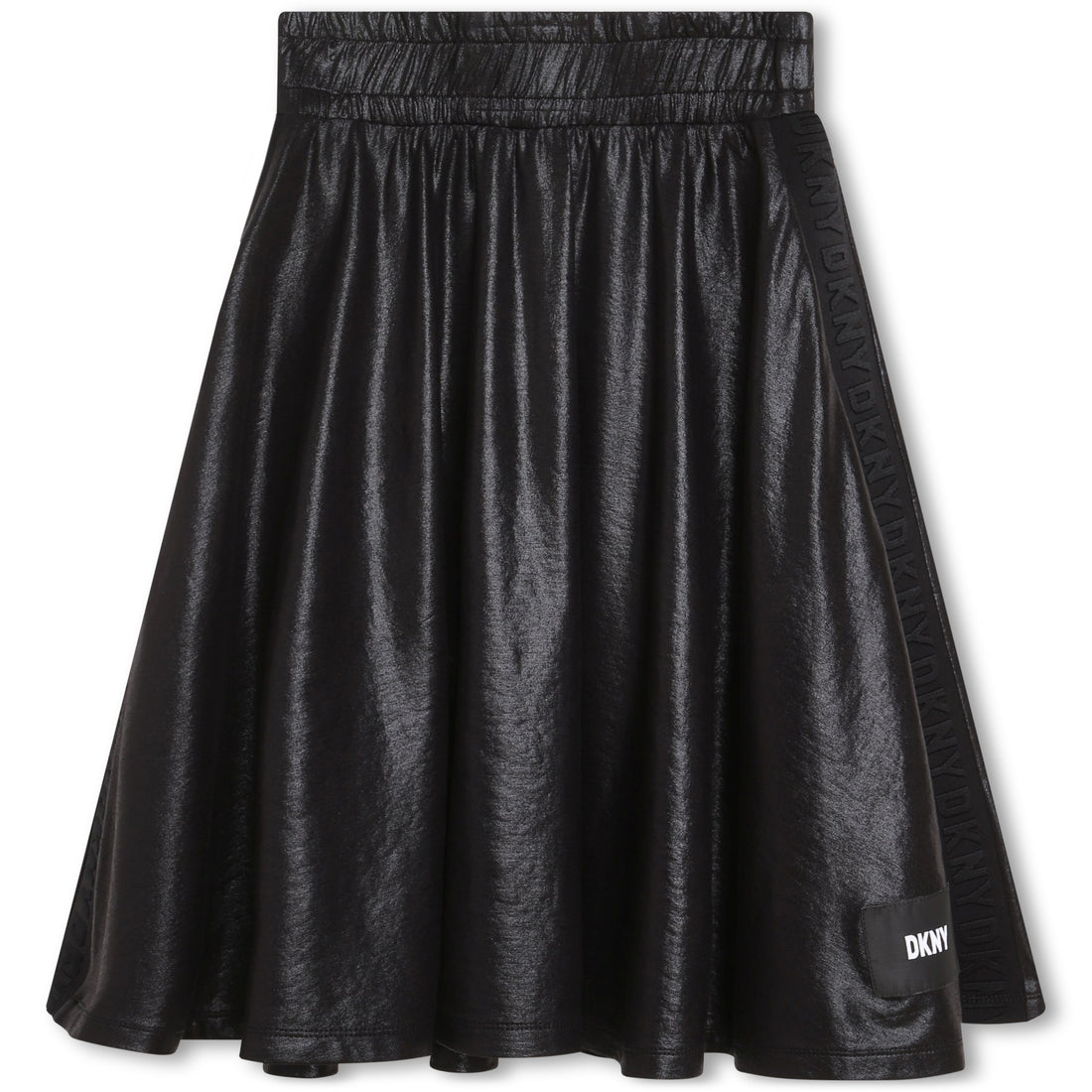 DKNY Black Shiny Black Modal Midi Skirt