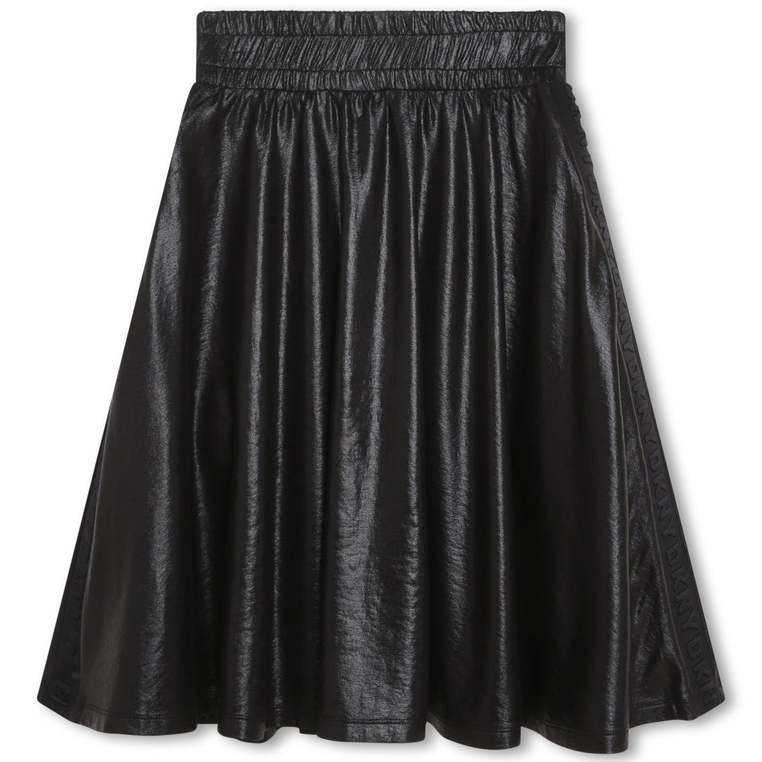 DKNY Black Shiny Black Modal Midi Skirt