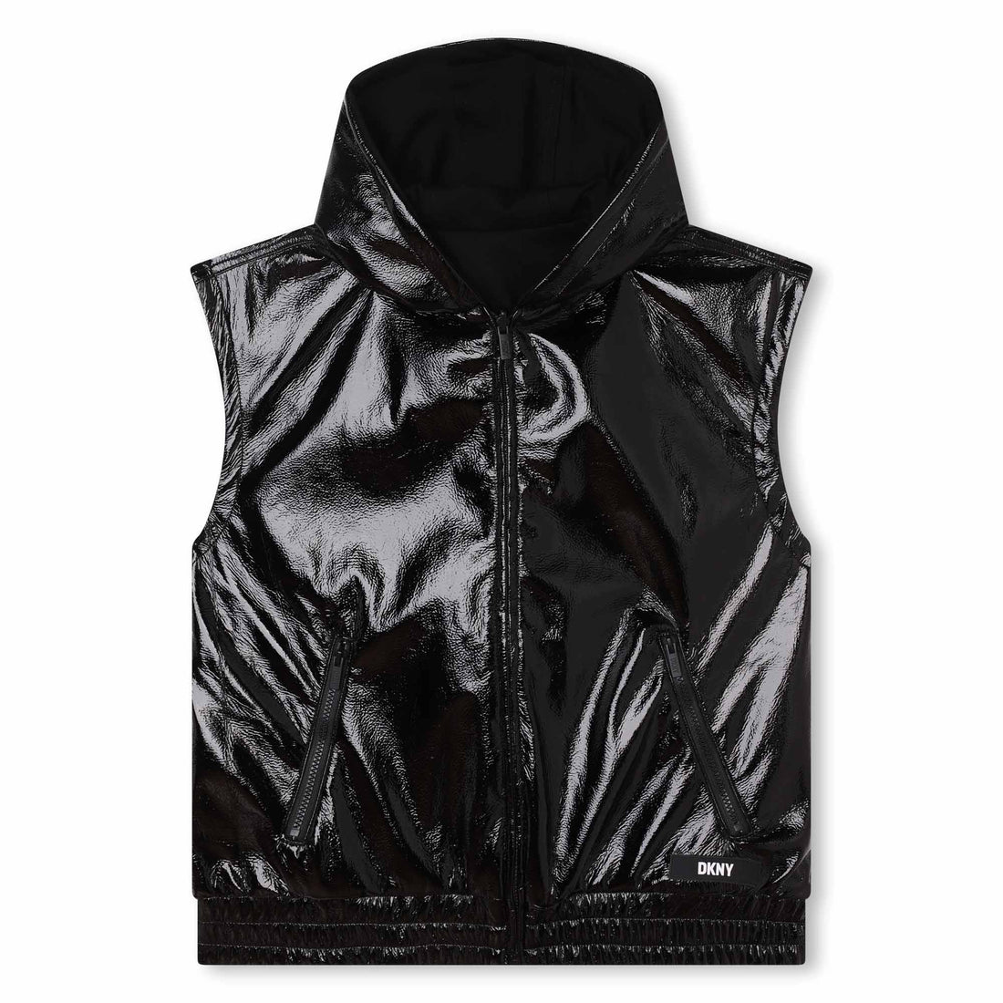 DKNY Black Reversible Sleeveless Jacket