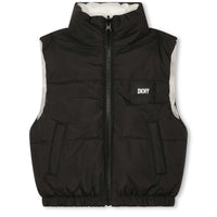 DKNY White Reversible Sleeveless Down Jacket