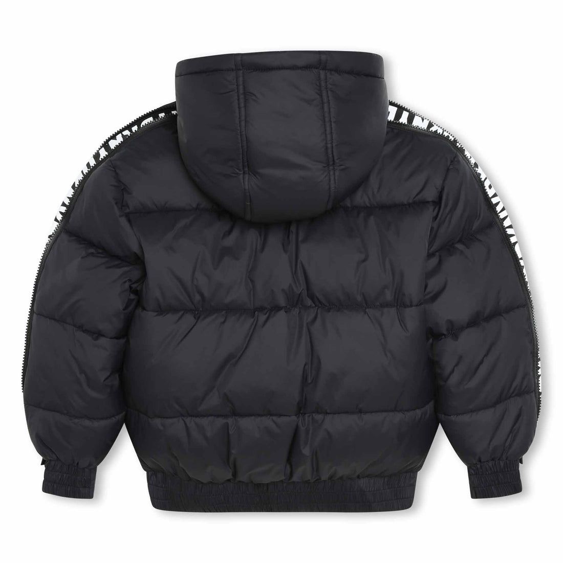 DKNY Black Wadded Padded Hooded Down Jacket