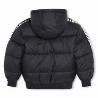 DKNY Black Wadded Padded Hooded Down Jacket