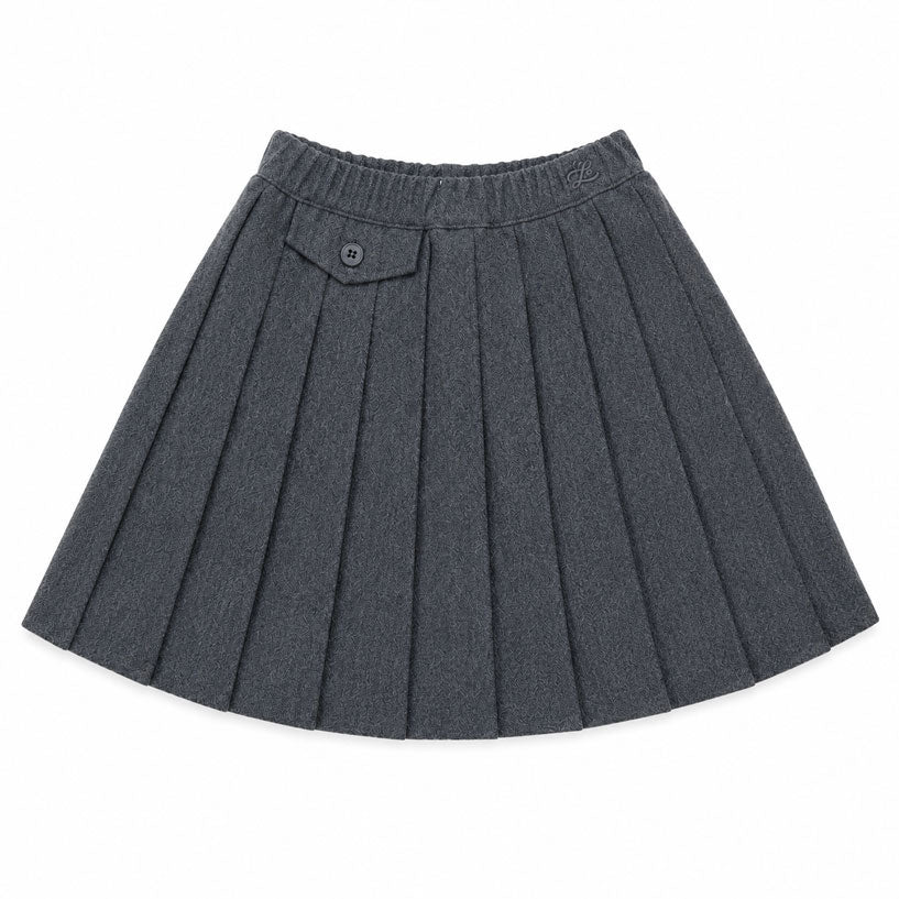 L by Ladida Gray Wool Pleated Skirt