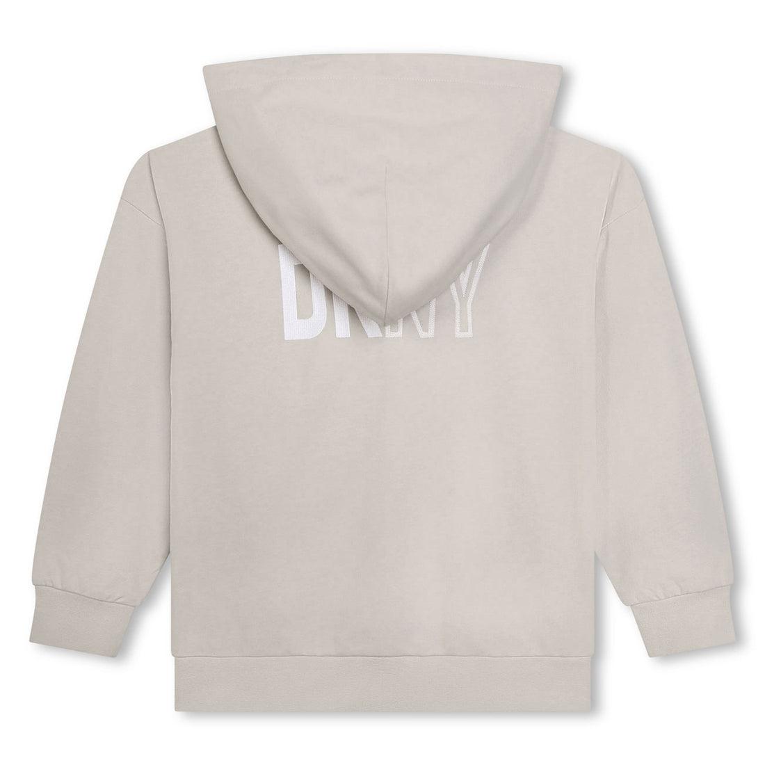 DKNY Beige Logo Zip-Up Hoodie