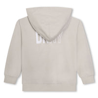 DKNY Beige Logo Zip-Up Hoodie