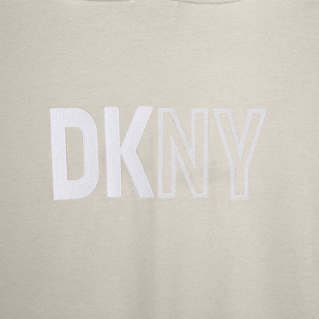 DKNY Beige Logo Zip-Up Hoodie
