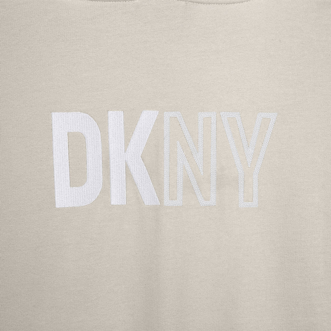 DKNY Beige Logo Zip-Up Hoodie