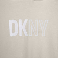 DKNY Beige Logo Zip-Up Hoodie