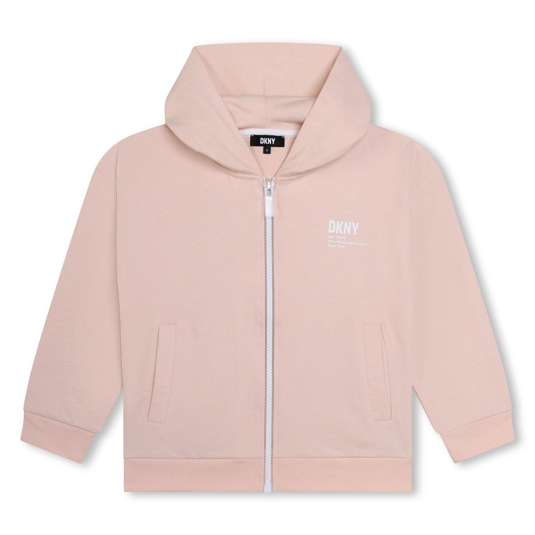 DKNY Pink Logo  Zip-Up Hoodie