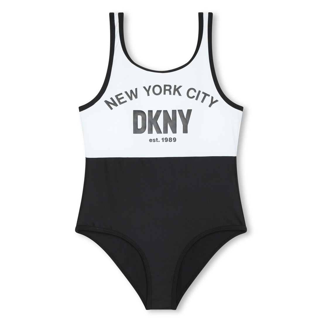 DKNY Black White Color Block Swimsuit