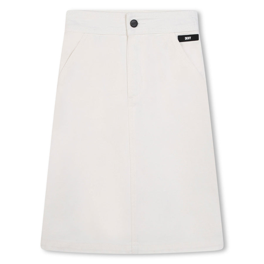 DKNY White Denim Pocket  Skirt
