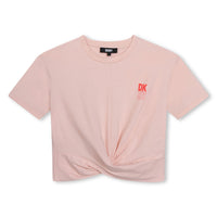 DKNY Pink Twisted Cropped Tee
