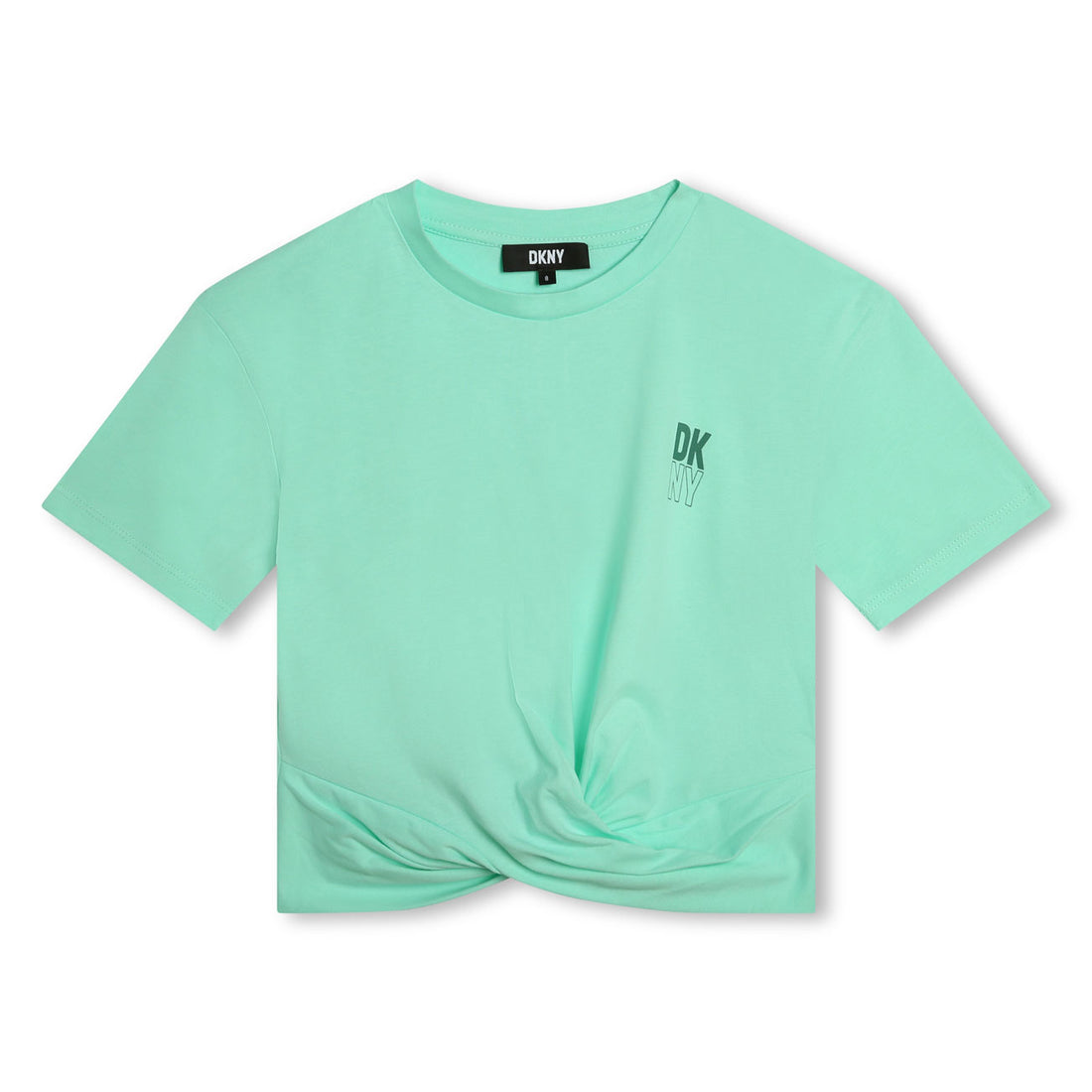 DKNY Green Twisted Cropped Tee