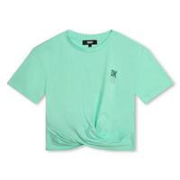 DKNY Green Twisted Cropped Tee