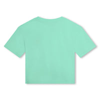 DKNY Green Twisted Cropped Tee