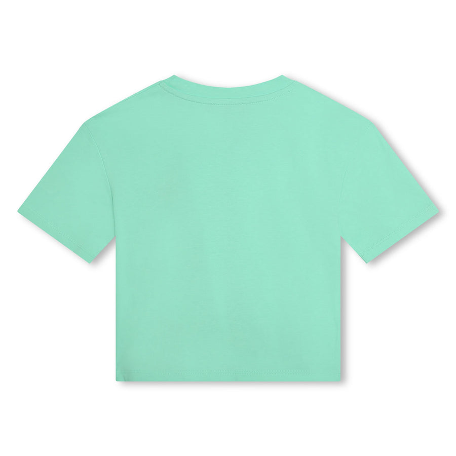 DKNY Green Twisted Cropped Tee
