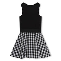 DKNY Black Sleeveless Gingham Dress