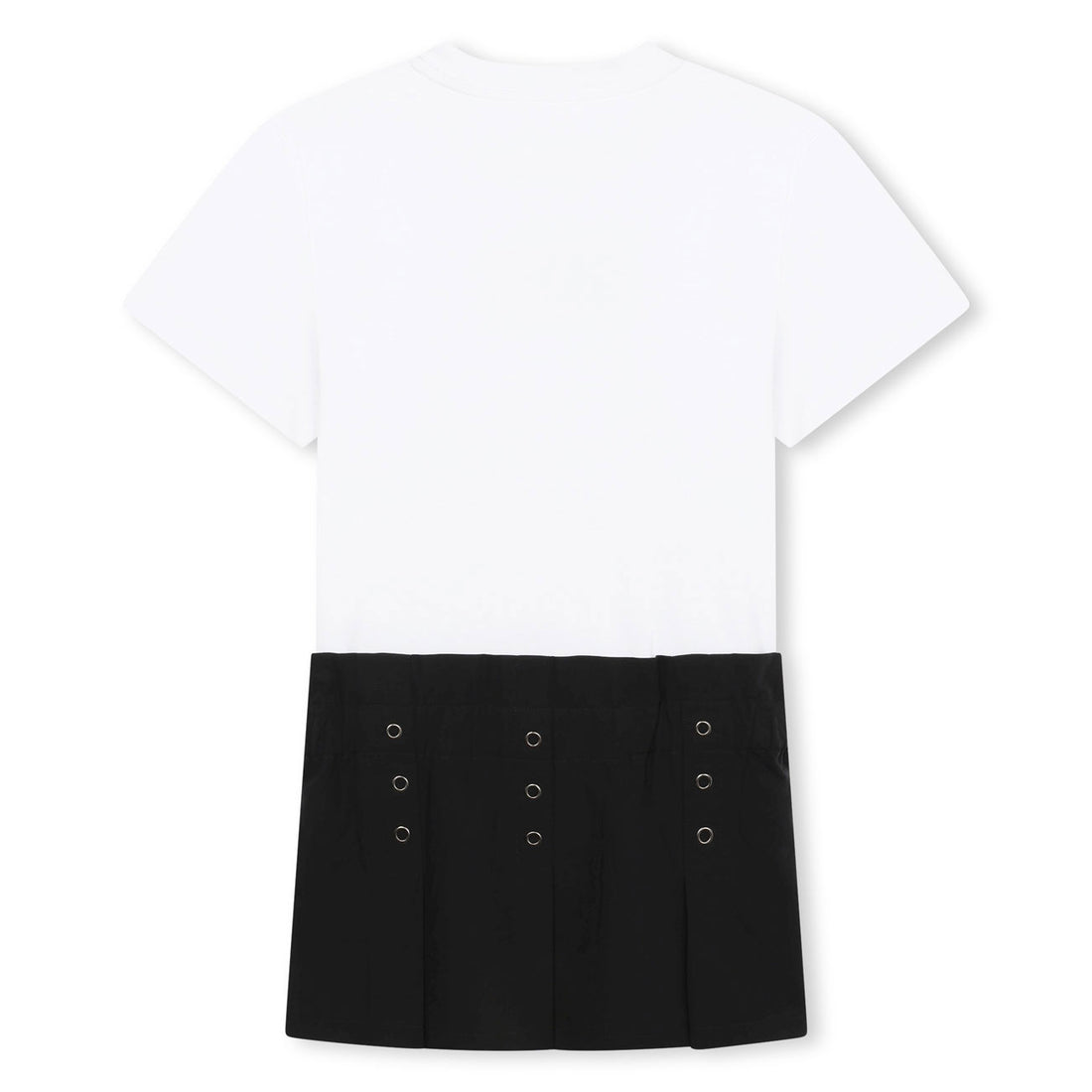 DKNY White/Black Pleated Dress