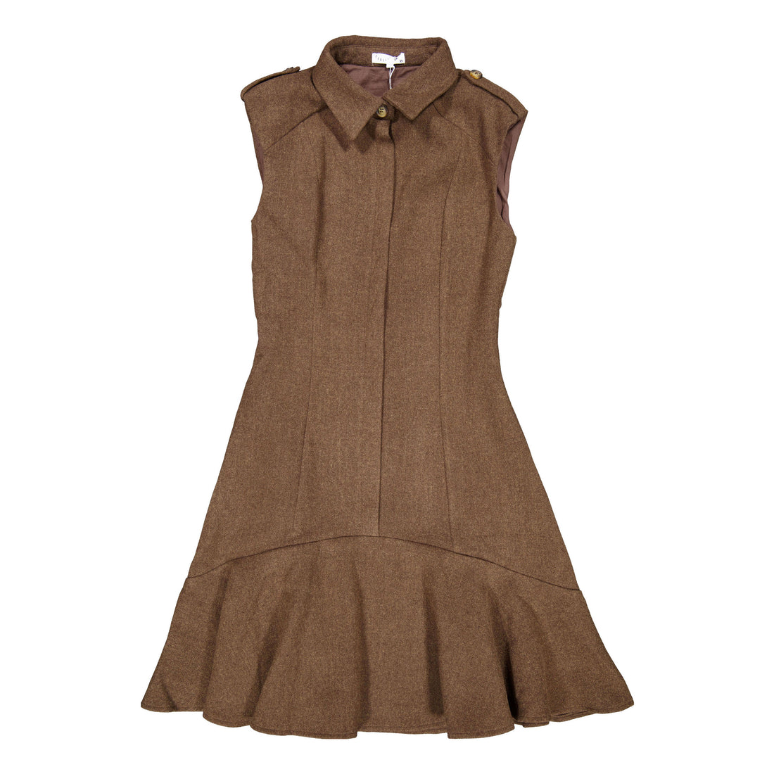 Darlin Brown Wool Sleeveless Dress