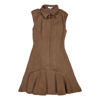 Darlin Brown Wool Sleeveless Dress