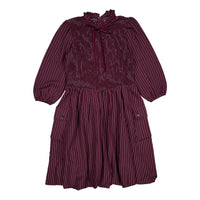 Darlin Wine Herringbone Smocked Dress
