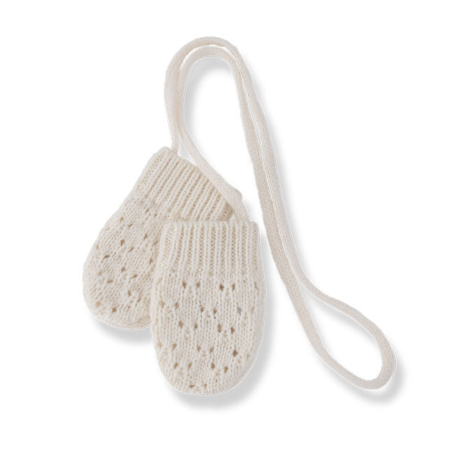 1+ In The Family Ecru Demi Baby Mittens