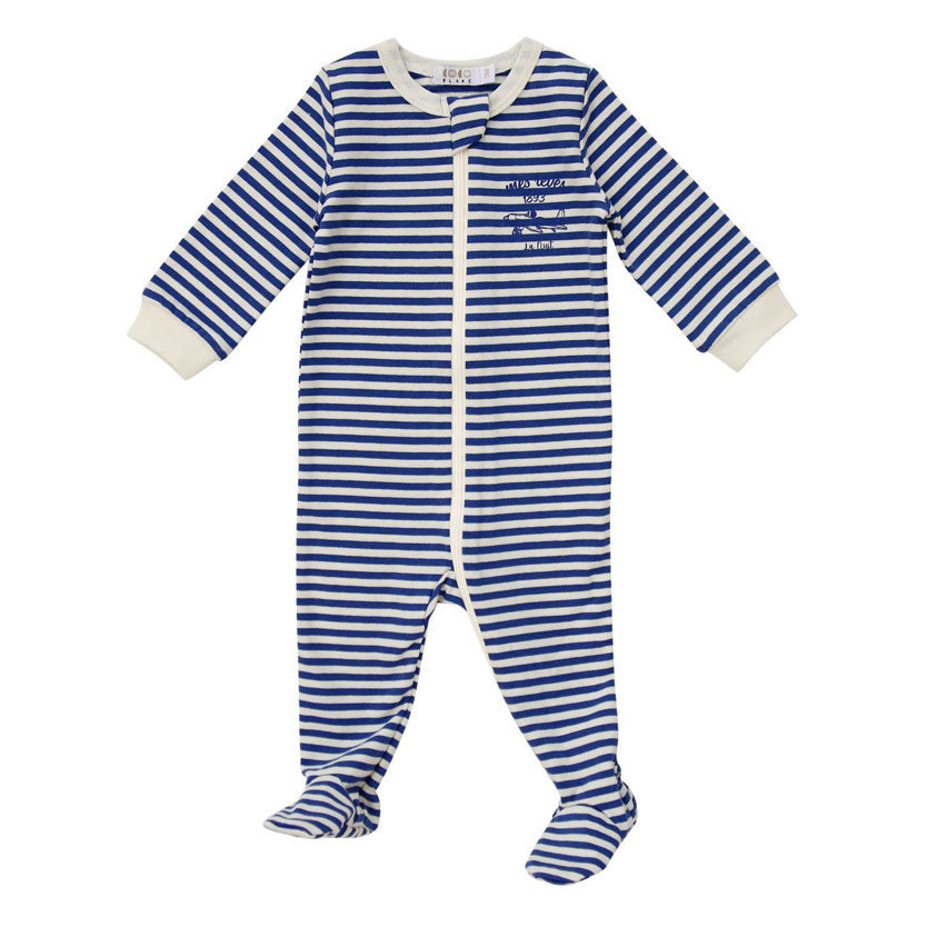 Coco Blanc Blue Striped Footie