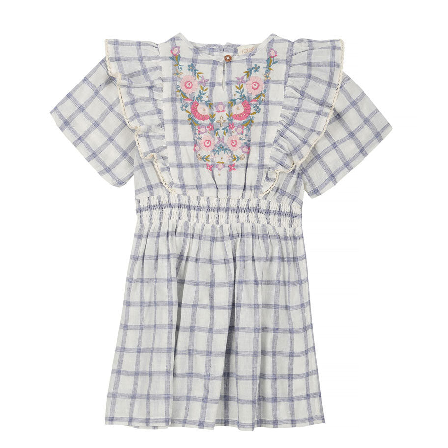 Louise Misha Blue River Checks Aliette Dress