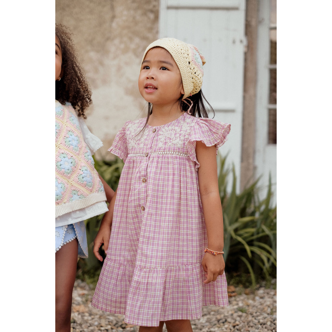Louise Misha Fushia Tartan Joy Carlina Dress